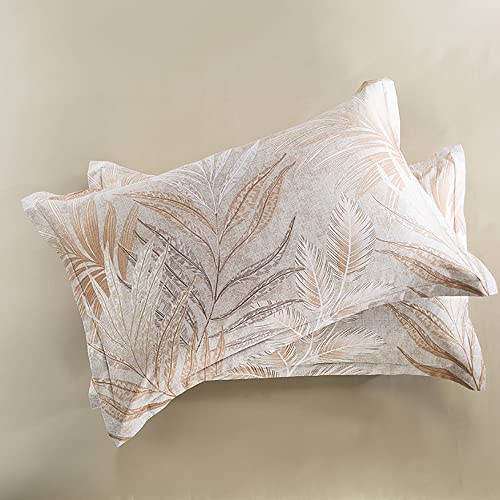 Homebox Cotton Duvet Cover Set - 100% Egyptian Cotton Gold Leave Print Bedding Set King Size - 1200 Thread Count Breathable And Soft Duvet Cover Set For All Seasons(King, 104X90'') #TOP5