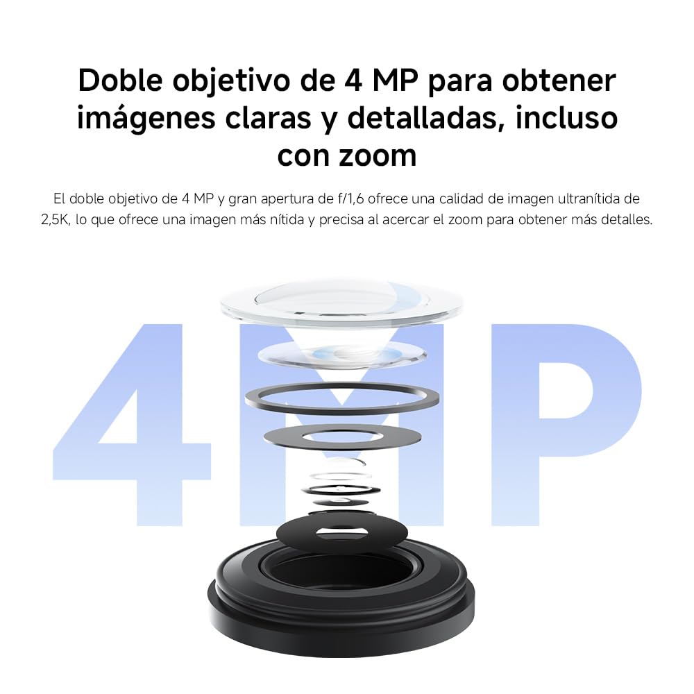 XIAOMI Cámara Exterior CW500 Dual - Calidad de Imagen Ultra HD Doble 2.5K, Detección AI, Wi-Fi 6 de Doble Banda, Chip de Seguridad