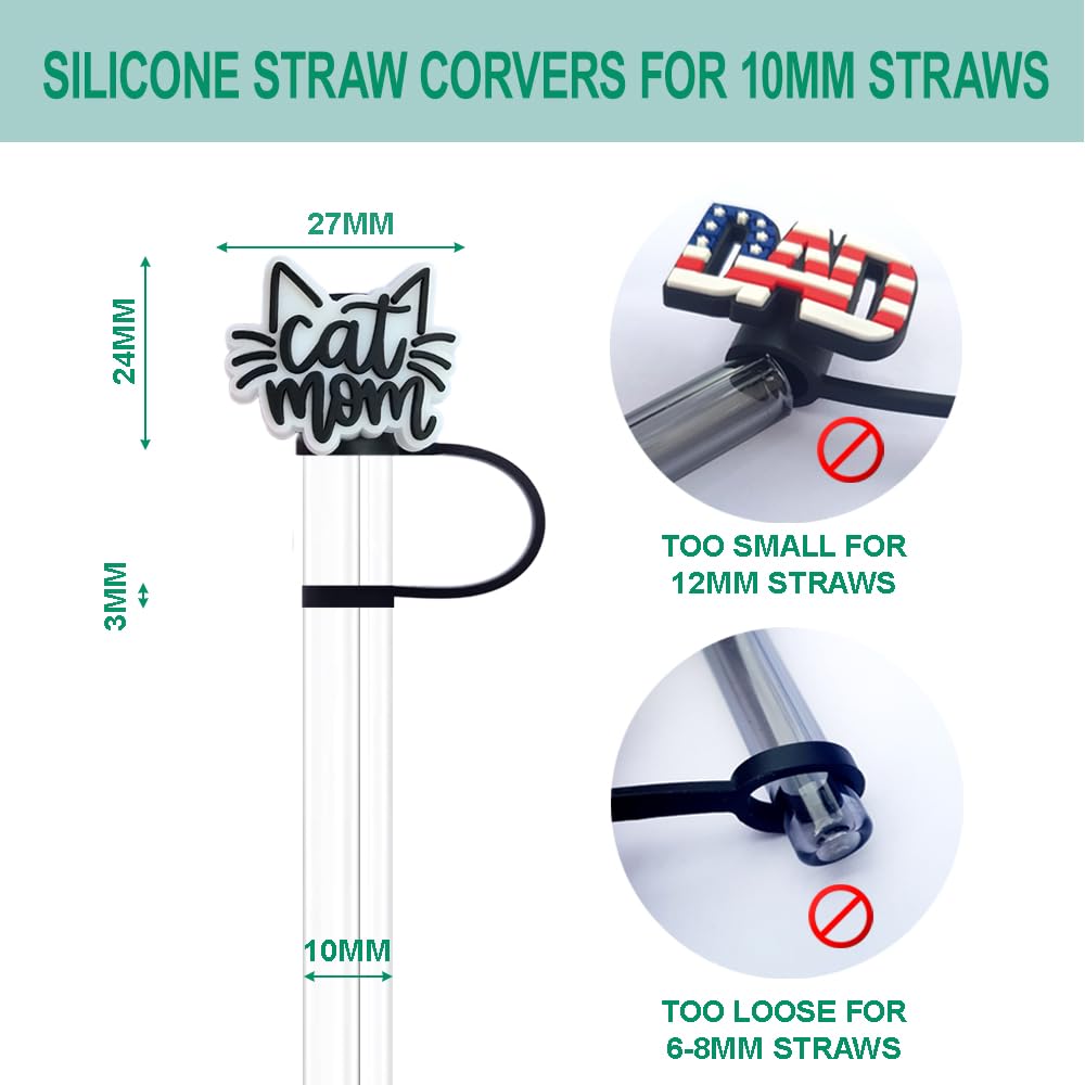 STRACOUPI Lot De 2 Couvercles De Paille En Silicone Pour Tasse Stanley, Réutilisables, Jolis Accessoires Pour Gobelets, Couvre-paille Décoratifs Et Personnalisés (1) (s1