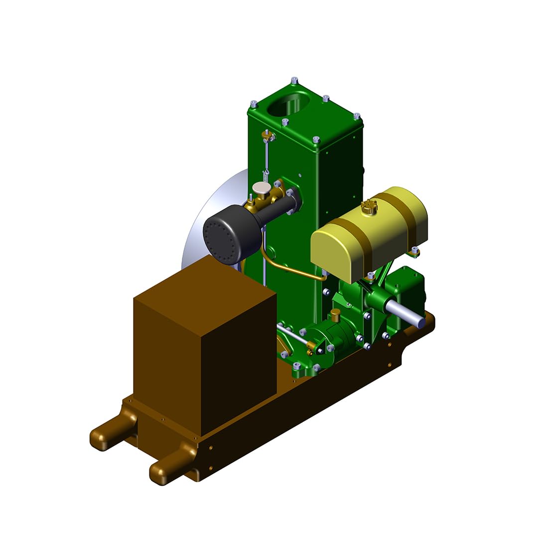 ExploTex RETROL & OKMO L-D - Modelo retro en miniatura de un motor de gasolina estacionario monocilindro de cuatro tiempos a escala 1:4 para coleccionistas, con sistema de encendido y base de madera +