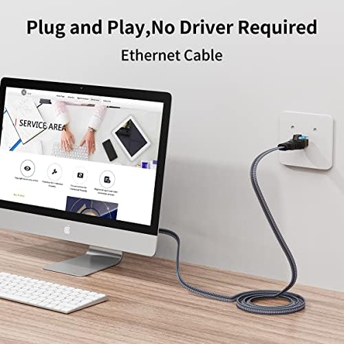 XGMATT CAT 8 Ethernet Cable, High-Speed 40Gbps 2000MHz Braided RJ45 LAN Gigabit Network F/FTP POE Compatible with Xbox One Switch PS5 PS4 WiFi Extender Router Modem Patch Panel 3m-1pack