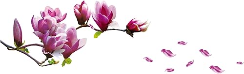 Miniatura 3 de Calcomanías de pared autoadhesivas extraíbles de 70.9 x 23.6 pulgadas, para dormitorio, sala de estar, pintura decorativa de magnolia, calcomanías