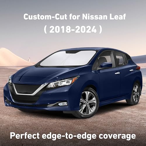 Image of EcoNour Windshield Sunshade Compatible for Nissan Leaf 2018-2023 2024 2025, Sun Visor for Front Windshield & Window Sun Shade Cover, UV Heat Blocker & Protector, Car Accessories