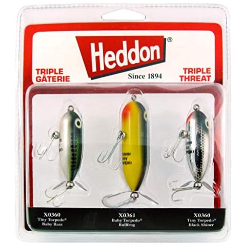 Heddon Torpedo Prop-Bait Topwater Fishing Lure with Spinner Action, Triple Threat 3-Pack, Triple Threat 3-Pack Cover