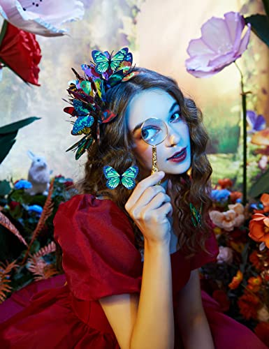 Coucoland Butterfly Fascinator Hat Kentucky Derby Fascinators Boho Style Headband Butterfly Headpiece, Z-colorful, One Size - Image 4