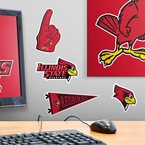 Image of Illinois State University 8ct Vinyl Large Deluxe Stickers Variety Pack - Laptop, Water Bottle, Scrapbooking, Tablet, Skateboard, Indoor /Outdoor - Set of 8