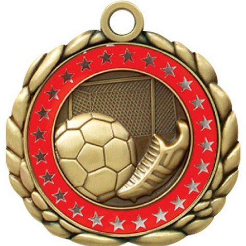 2.5 in. Quali Craft Medallion Medal Soccer, Antique Gold - Pack of 25