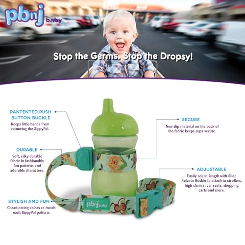 Image of PBnJ Baby SippyPal Sippy Cup Strap Holder Leash Tether (1 Beach)