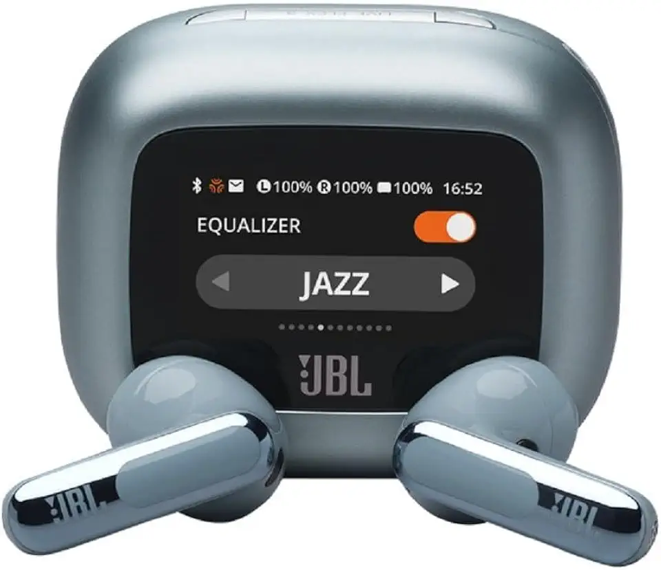 JBL Live Flex 3, Hi-Res Audio Wireless with JBL Signature Sound, Convenient Smart Charging Case for app-Free Control, True Adaptive Noise Cancelling with Custom Control, Blue