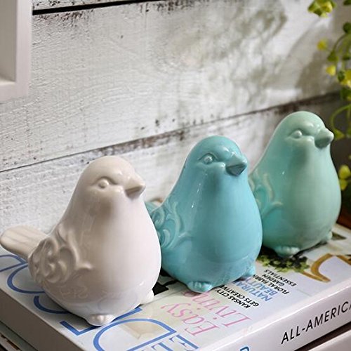 Realideas Aqua Glazed Ceramic Bird Figurine thumb #3