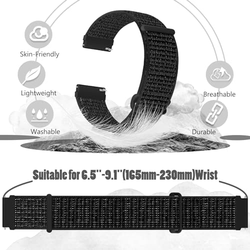22mm Nylon Armband Kompatibel mit Samsung Galaxy Watch 3 45 mm/Galaxy Watch 46 mm/Gear S3 Frontier/Classic/Garmin Venu 3/Venu 2/Vivoactive 4/Fossil Gen 6 44 mm Sport Uhrenarmband Damen Herren – Bild 5