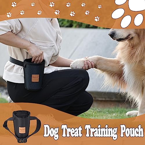 Dog Treat Pouches for Pet Training 3 Ways to Wear,Poop Bag Dispenser,Single Hand Access,Adjustable Waist/Shoulder Belt Bag Meat Kibbles Holders (Black) Dog Treat Pouches for Pet Training 3 Ways to Wear,Poop Bag Dispenser,Single Hand Access,Adjustable Waist/Shoulder Belt Bag Meat Kibbles Holders (Black)