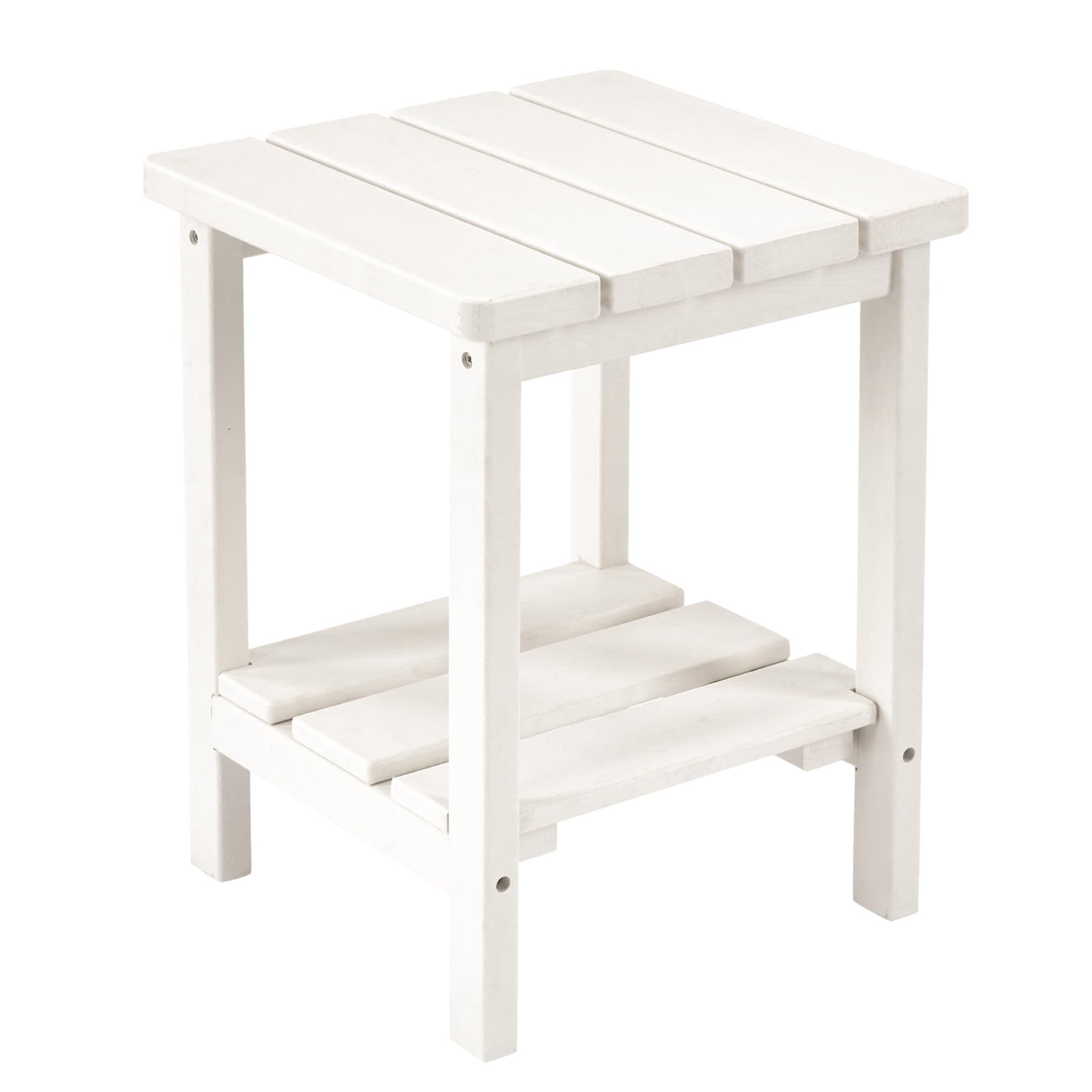 FurniSoar Adirondack Quadratischer Robuster 2-stufiger Beistelltisch aus verstärkter HDPE