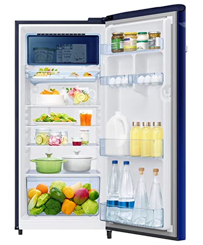 Image of Samsung 215L 4 Star Inverter Direct-Cool Single Door Digi-Touch Refrigerator Appliance (RR23C2E24NK /HL,Orange Blossom Blue)