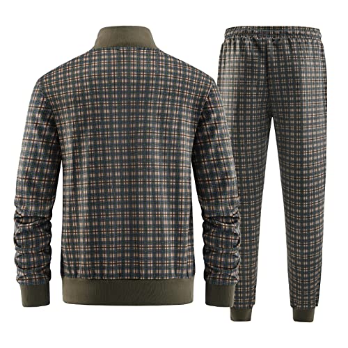 W JIANWANG Trainingsanzug Herren Fußball Traningsanzuganzug Sportanzug Freizeitanzug Sport Jogging Anzug Für Männer Trainingsanzüge Fussball Laufanzug Jogginganzug Set Dunkelgrün 2801 M