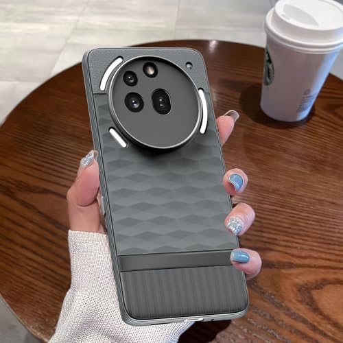 Image of Pikkme Back Cover for Nothing Phone 3a Pro 5G Soft Grip 3D Hexa Cube Texture Silicone Bumper Case (Grey)