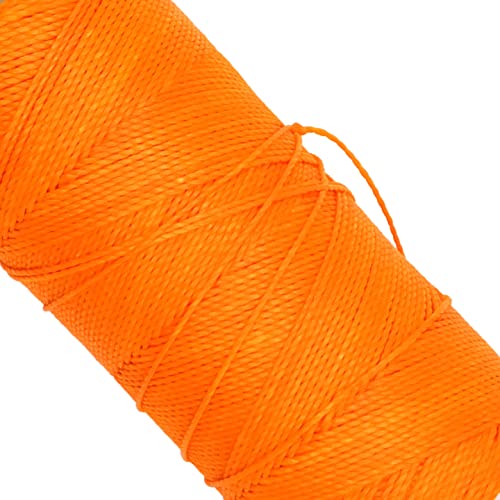 Linhasita Waxed Thread 100 g / 170 m Polyester 1 mm Thick Macrame, 30 Colours Fluorescent Orange, Orange Neon