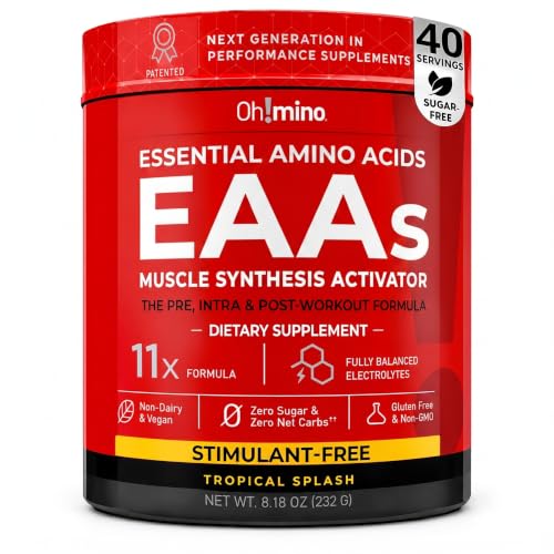 Ohmino BCAA + EAA Powder Amino Acid Supplement Tropical 40 Servings
