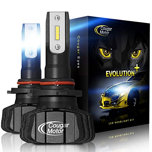 Cougar Motor 9005 Led headlight bulbs, 9600Lm 6500K (HB3) Fanless All-in-One Conversion Kit - 3D Bionic Technology