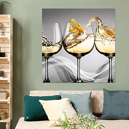 Cuadros de copa de vino modernos para decorar un comedor elegante y minimalista 2