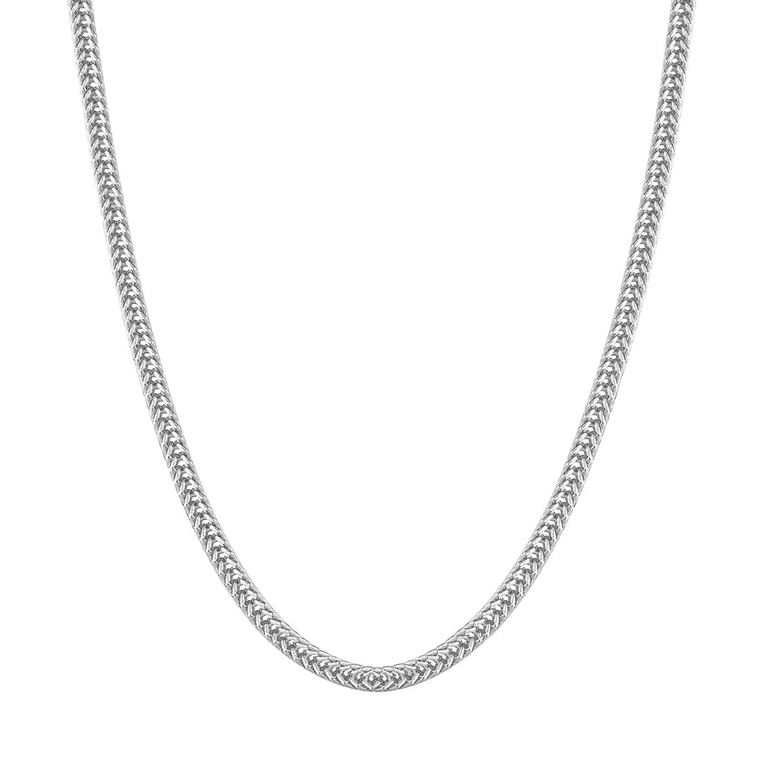 KRKC&CO Gold Plated Chain for Men, Franco Chain, Solid Resists Tarnishing Snake Chain Necklace, Durable Urban Street-wear Jewelry 14k 18k Gold Filled 3mm 2.5mm 20 22 24 Inches