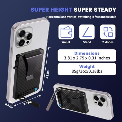 Image of Ridge Wallets for Men,Magnetic Wallet with Stand,Slim Card Holder | Magnetic Wallet for iPhone 17 /16 /15 /14 /13 Pro Max (not for mini), Magsafe Wallet with Money Clip for Fathers day gift ideas