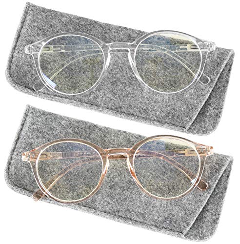 Image of Yogo Vision Blue Light Blocking Glasses Men Women Computer Anti Eyestrain Glasses Round Frame Blue Light Blocker Eyeglasses