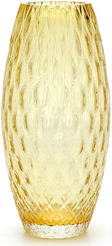 Cá d'Oro Jarrón de cristal rojo estilo Murano Baloton vidrio soplado a mano para flor, decoración de habitación y centro de mesa, modelo Oliva G