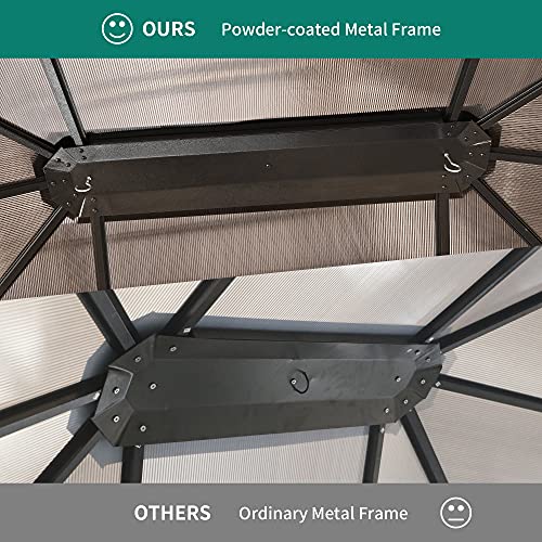 Yitahome 10X12 Ft Hardtop Gazebo Aluminum Polycarbonate Canopy Outdoor Gazebos For Patio, With Mosquito Netting And Privacy Curtain For Garden, Backyard, Deck, Lawns #TOP3