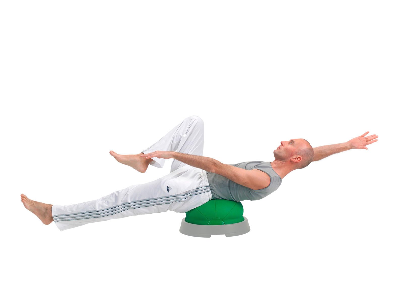 Gymnic Core Balance Halbkugel mit festem Sockel, multifunktionales Trainingsgerät für Gleichgewicht, Koordination und Rehabilitation, ideal für Fitness und posttraumatische Genesung