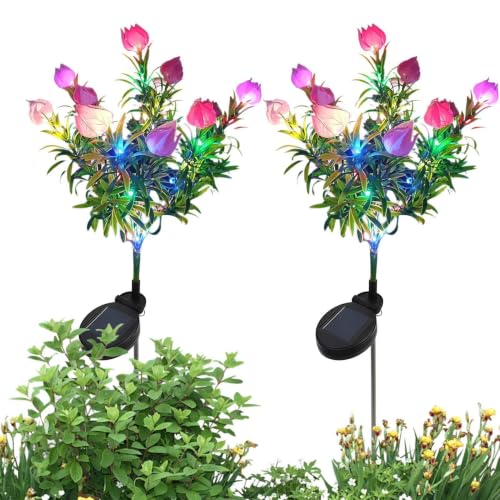 Luces solares de jardín con diseño de flor para decorar bodas al aire libre y patios