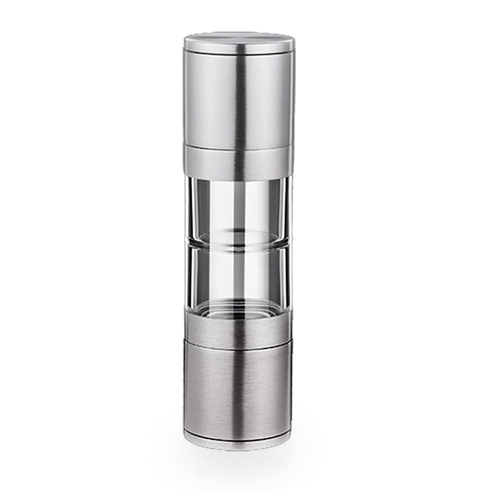 Lifelog Stainless Steel Salt Grinders 2 in 1 Salt and Pepper Grinder Set with Adjustable Ceramic Rotor Salt & Pepper Mill Manual Grinder (1 pack-Grey)