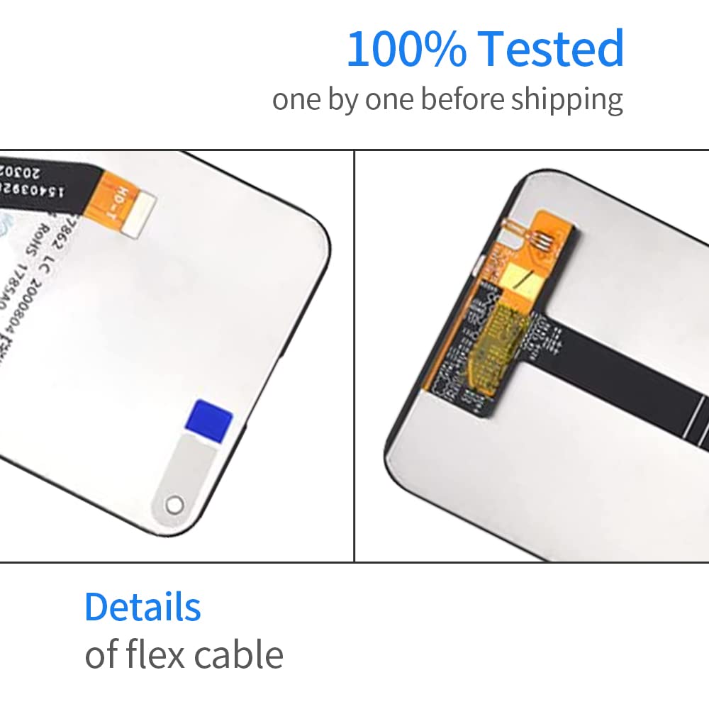 Original Replacement for Huawei P40 Lite E ART-L28 ART-L29 ART-L29N LCD Display Digitizer Glass Panel for Huawei Y7P 2020 LCD Display Accessory Parts with Frame (Blue with Frame