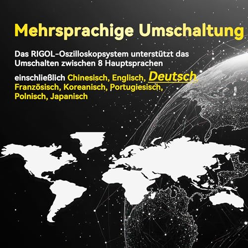 RIGOL Oszilloskop,DHO804 Tragbares Digitales Oscilloscope,70MHz Bandbreite,4 analoge Kanäle,12bit vertikale Auflösung,niedriges Grundrauschen,Unterstützung für mobile Netzteile