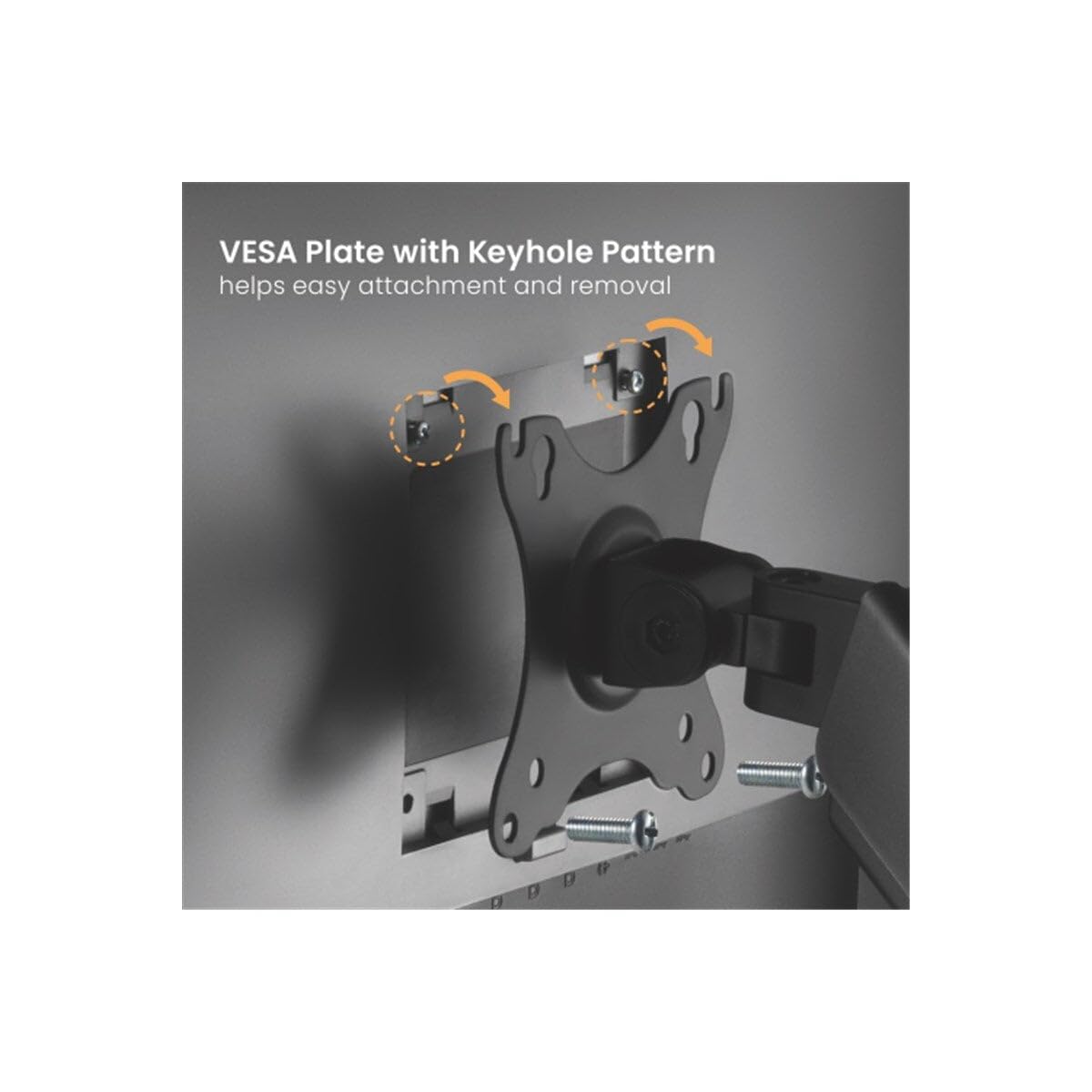 goobay Supporto Monitor Parete 17-32 Pollici con Molla Girevole Regolabile in Altezza Fino a 9 kg VESA 100x100 - Basic - 70820