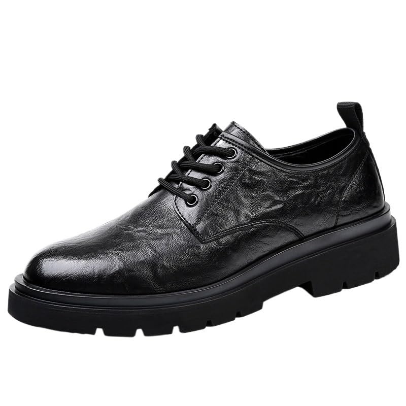 Mens Modern Patent Leather Business Oxfords Shoes Casual Scale Pattern Comfort Formal Shoes Non Slip Casual Pointed Toe