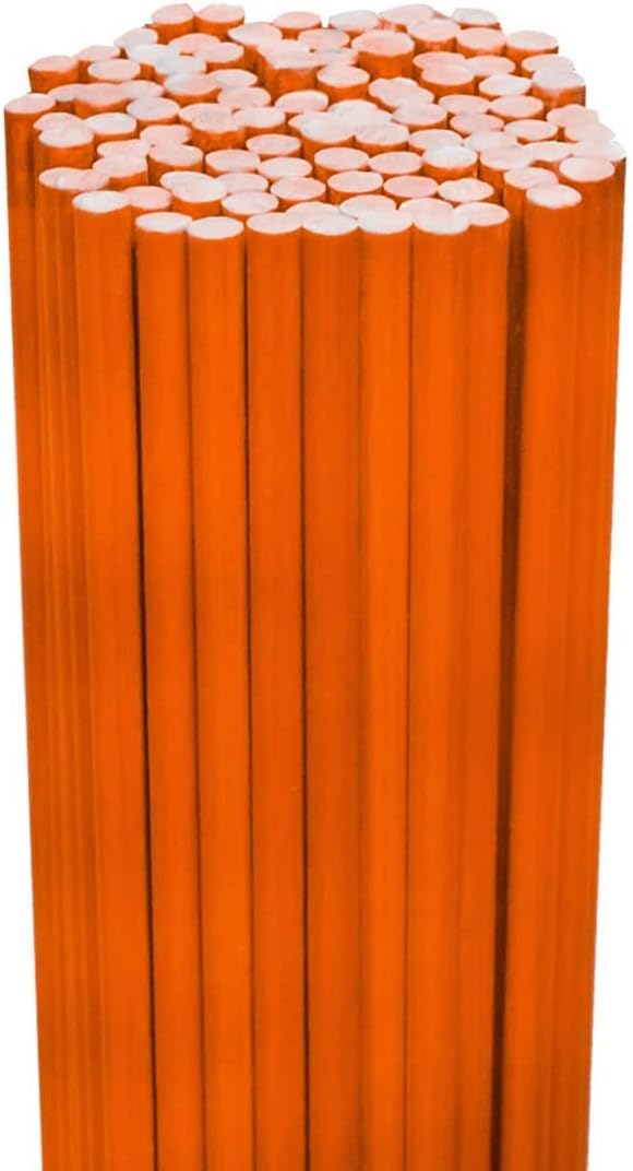 EPR 100 Pack 48 Safety Orange Driveway Markers- Rods Stakes Guides 1/4 Diameter