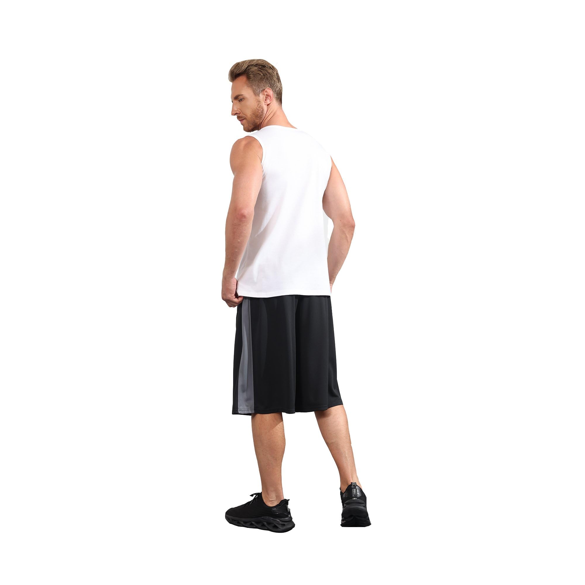 Pantalones cortos deportivos largos para hombre, para baloncesto, gimnasio, secado rápido, camuflaje, con bolsillos