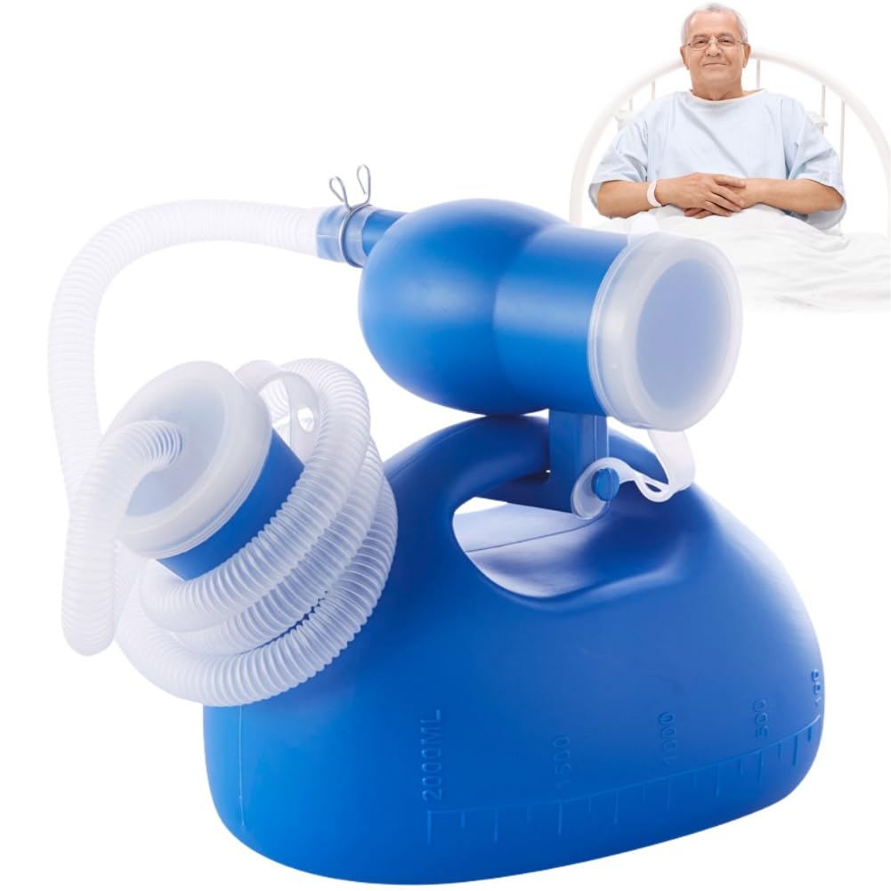 Urinatoio da Uomo con Coperchio Fluorescente,Bottiglia per Urina per Uomini e Donne,Urinatoio Uomo Portatile Orinatoio,Plastica Spessa Catino da Letto,Bottiglia di Urina con Coperchio a Vite,2L