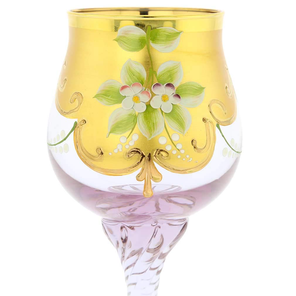 Amazon | GlassOfVenice 2つのセットムラーノガラスワイングラス24 K