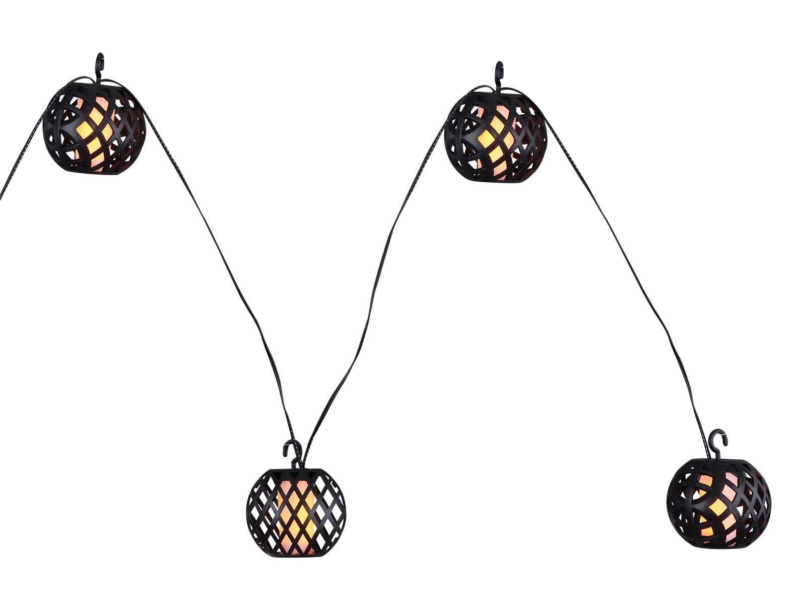 2er Set Solarbetriebene Outdoor Lichterketten mit 8 Kugeln, Länge 4,1 Meter