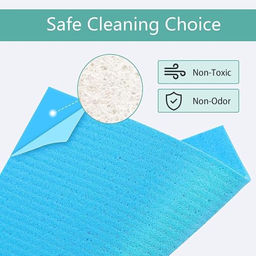 Image of 12 pcs Swedish Dishcloths for Kitchen, Multi-Surface Swedish Dish Cloths, Cellulose & Cotton Swedish Dishtowels, Reusable Cleaning Sponge Cloth, Multi-Purpose Household Cleaning Rags.