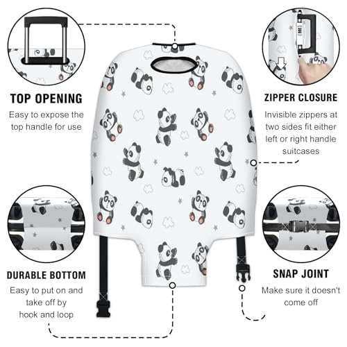 Extra Large Elastic Luggage Cover Stretchable Suitcase Protector with Easy Handle Access & Zipper Closure Ideal Travel Accessory for Large Suitcases Ensures Safety & Style Panda3