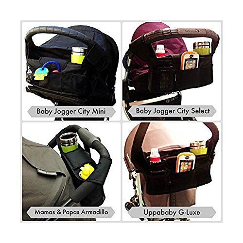 Stroller Organizer Bag & Cup Holder, Universal Fit