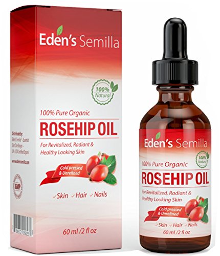 100% Pure Rosehip Oil - 60ml - Certified ORGANIC - Natural/Cold pressed & Unrefined - NON Greasy HIGH absorbency