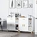 HOMFA Sideboard Storage Cabinet, Free Standing Cupboard Chest Room Display Unit Entryway Cabinet 1 Drawer 2 Doors 3 Shelves with Legs Decor Dining Furniture for Home, White