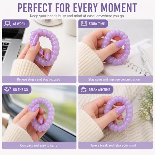 Image of Fidget Bracelet Fidget Adults Anxiety Relief Items Bodhi Beads Jewelry Stretch Sensory Beaded Bracelets for Women Men Christmas Stocking Stuffers