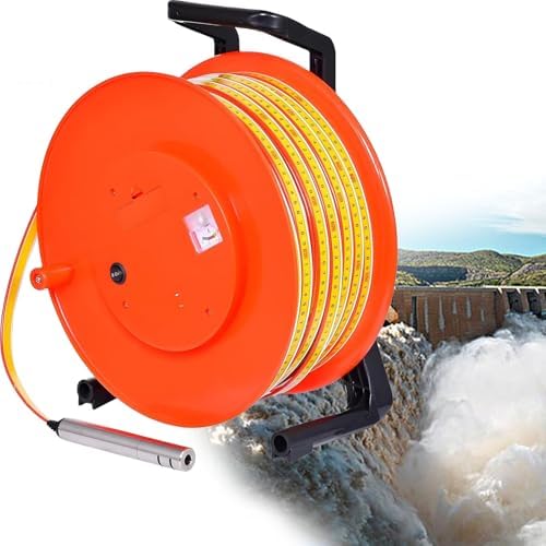 Deep Well Water Level Meter - 10m to 300m Depth Gauge for Groundwater Measurement, Fixed Probe & Steel Tape for Wells, Boreholes, Reservoirs, and Pipes (100m/328ft)