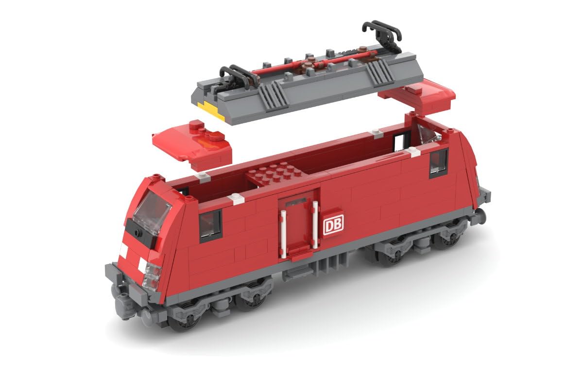 DB Lokomotive 988 Klemmbausteine für City und Zug - Bausteine für Kinder | mit Speise- und Personenwagen – 76,5 cm lang – mit bedruckten Steinen – kompatibel mit gängigen Bausteinsystemen und Lego