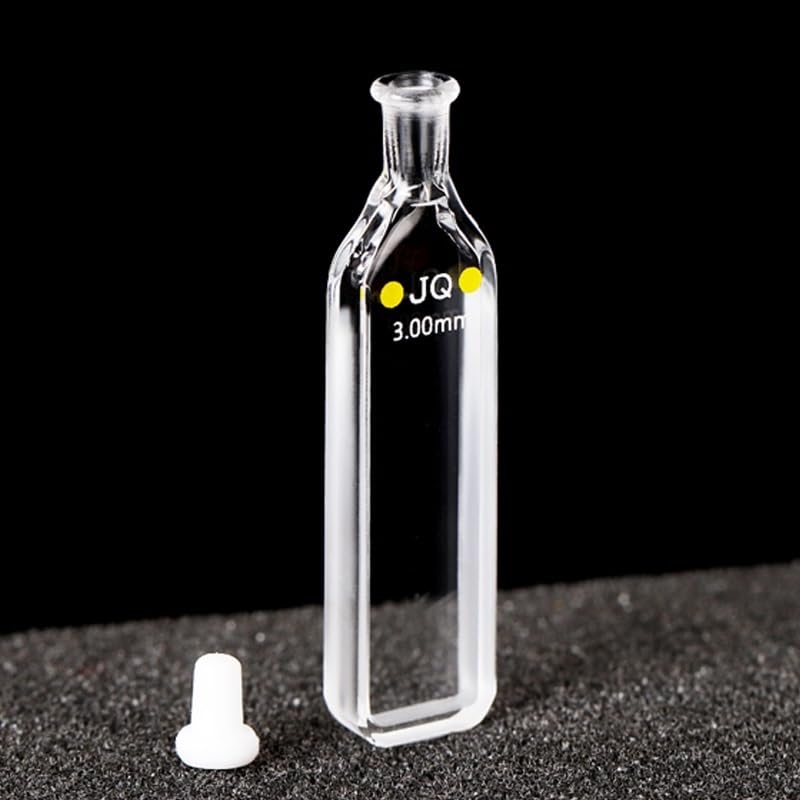 Cuve en quartz de 3 mm à chemin optique court et bouchon PTFE inerte de 1 ml